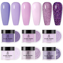 Load image into Gallery viewer, Beetles Acrylic Powder Nail Kit 6 Colors Grape Vine Purple Acrylic Nails Professional Powder Set Nail Extension Art Gifts for Women DIY at Home