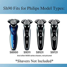 Load image into Gallery viewer, SH90 Replacement Heads for Philips Norelco 9000 Series Shaver, S9300,S9700,S8950,SW9700,SW6700,9000 Shaver Replacement Blades Sh90/70 Electric Razor Blades Replace for Men,6 Pack & 2 Brush