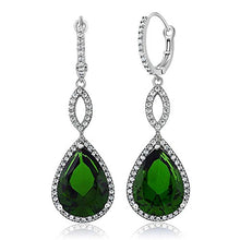 Load image into Gallery viewer, Gem Stone King 925 Sterling Silver Long Drop Dangle Elegant Wedding Bridal Chandelier Teardrop Earrings For Women (2 Inch Pear Shape 16X12MM, 20.00 Cttw)