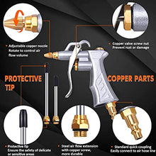 Load image into Gallery viewer, Industrial Air Blow Gun with Brass Adjustable Air Flow Nozzle and 2 Steel Air flow Extension, Pneumatic Air Compressor Accessory Tool Dust Cleaning Air Blower Gun