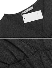 Load image into Gallery viewer, Ekouaer Labor/Delivery/Nursing Maternity Pajamas Set Home, Deep V Neck Nursing Shirt, Adjustable Size Pregnancy Shorts (Dark Grey XL)