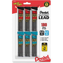Load image into Gallery viewer, Pentel Super Hi-Polymer Lead Refills Value Pack (C257BPHB6), original version, 0.5/0.7mm