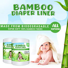 Load image into Gallery viewer, Shop Channels Bamboo Disposable Cloth Diaper Liners(4 Rolls) Fragrance Free & Chlorine Free, Compostable, Dye Free Flushable Biodegradable Gentle and Soft 100 Sheets Each Roll(Pack of 4)