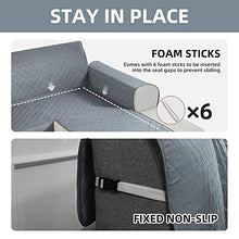 Load image into Gallery viewer, HDCAXKJ Sectional Couch Covers for Dogs Water Resistant L Shape Sofa Cover Pet Friendly Sectional Slipcovers Living Room Reversible Non Slip Furniture Protector with Straps Washable (Gray, Large)