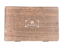 Load image into Gallery viewer, DharmaObjects Hamsa Hand of Fatima Hand Carved Jewelry Trinket Keepsake Wooden Storage Box (Fatima Hand, Large)