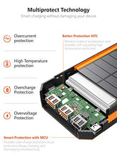 Load image into Gallery viewer, Solar Charger 30000mAh, Solar Power Bank, PD 18W & QC3.0 Quick Charge with 4 Outputs & Dual Inputs(USB/Type-C), External Backup Battery Huge Capacity Phone Charger for iOS and Android(Orange)