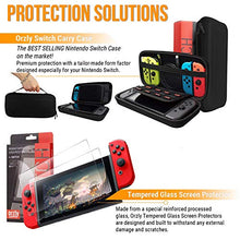 Load image into Gallery viewer, Switch Accessories Bundle - Orzly Geek Pack for Nintendo Switch: Case & Screen Protector, Joycon Grips & Racing Wheels, Switch Controller Charge Dock, Comfort Grip Case & More - JetBlack