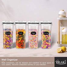 Load image into Gallery viewer, 5PCS Cereal Containers Storage Set, PRAKI BPA Free Airtight Food Storage Container Set with Lids, Kitchen Pantry Organization and Storage for Sugar, Baking Supplies with 20 Labels & Mark(4L Black)