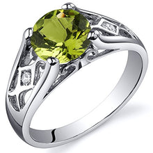 Load image into Gallery viewer, Peridot Cathedral Ring Sterling Silver 1.25 Carats Size 7