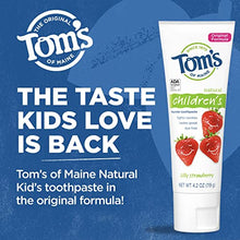 Load image into Gallery viewer, Tom's of Maine Natural Kid's Fluoride Toothpaste, Silly Strawberry, 5.1 oz. 3-Pack (back in original formula)