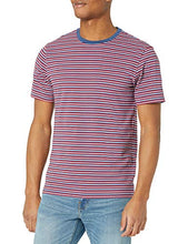 Load image into Gallery viewer, Amazon Essentials Men's 2-Pack Slim-Fit Short-Sleeve Crewneck T-Shirt, -Red, White, Blue Feeder/Navy, X-Small