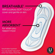 Load image into Gallery viewer, U by Kotex Security Maxi Feminine Pads, Regular Absorbency, Unscented, 48 Count (Pack of 4)
