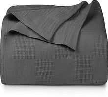 Load image into Gallery viewer, Utopia Bedding Premium Cotton Blanket Twin Grey - Soft Breathable Thermal Blanket 350 GSM - Ideal for Layering Any Bed