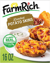Load image into Gallery viewer, Farm Rich Loaded Potato Skins Stuffed with Cheddar Cheese and Bacon, Made with Real Idaho Potatoes, Frozen, 16 Ounces