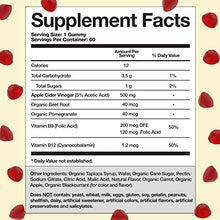 Load image into Gallery viewer, World's First Apple Cider Vinegar Gummy Vitamins by Goli Nutrition - Immunity & Detox - (1 Pack, 60 Count, with The Mother, Gluten-Free, Vegan, Vitamin B9, B12, Beetroot, Pomegranate)