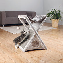 Load image into Gallery viewer, Trixie Pet Products Miguel Fold and Store Cat Tower, 20.25 x 13.75 x 25.5, Gray/Light Gray