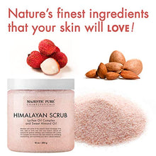 Load image into Gallery viewer, Majestic Pure Himalayan Salt Body Scrub with Lychee Oil, Exfoliating Salt Scrub to Exfoliate & Moisturize Skin, Deep Cleansing - 10 oz