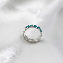Load image into Gallery viewer, Southwestern Style Turquoise Gemstone Wedding Band Sterling Silver Unisex Ring Size 9