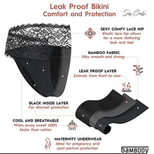 Load image into Gallery viewer, Leak Proof Bikini: Light-Medium Discharge Protection | Period Panties/Menstrual & Postpartum Underwear (LARGE, 2 PACK: BLACK)