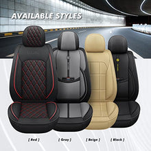 Load image into Gallery viewer, KIVAGURU Front Car Seat Covers 2 Pcs, Leather Car Seat Protectors, Universal Breathable Auto Interior Fit for Most Sedans SUV Pick-up Truck, with Backrest(Square Black)