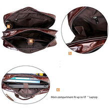 Load image into Gallery viewer, XLEI Business Travel Briefcase Genuine Leather Duffel Bags for Men Laptop Bag fits 17 inches Laptop (Coffee)