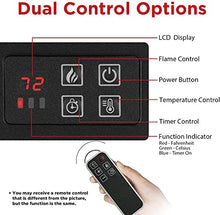 Load image into Gallery viewer, TURBRO Eternal Flame EF23-LG Electric Fireplace Logs, 23" Remote Control Fireplace Insert Log Heater, Realistic Lemonwood Ember Bed, Thermostat, Timer, 1400W Black