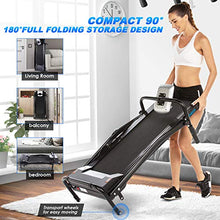 Load image into Gallery viewer, ANCHEER Folding Treadmill, Electric Running Machine with LCD Monitor Motorized,Pulse Grip and Safety Key,Portable Fitness Treadmill for Home/Office Use,US Stock (Black)