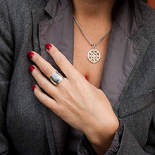 Load image into Gallery viewer, 925 Sterling Silver Mayan Sun Cigar Band Ring Inca Aztec Calendar Ring Stylish Boho Hippie Jewelry Mexican Native American Tribal Style Gift for Women Handmade Unique Design