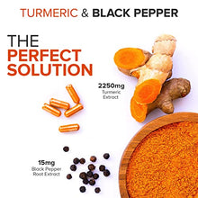 Load image into Gallery viewer, Turmeric Curcumin with Black Pepper, Qunol 2250mg Turmeric Extract with 95% Curcuminoids, Extra Strength Supplement, Enhanced Absorption, Supports Healthy Inflammation Response, 90 Vegetarian Capsules
