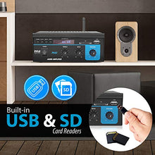 Load image into Gallery viewer, Home Audio Power Amplifier System 2X40W Mini Dual Channel Sound Stereo Receiver Box w/ LED For Amplified Speakers, CD Player, Theater via 3.5mm RCA for Studio, Home Use Pyle PCA2