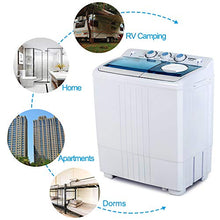 Load image into Gallery viewer, KUPPET Compact Twin Tub Portable Mini Washing Machine 21lbs Capacity, Washer(14.4lbs)&Spiner(6.6lbs)/Built-in Drain Pump/Semi-Automatic