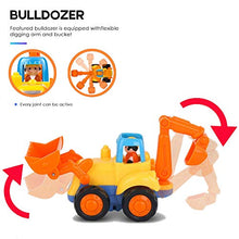 Load image into Gallery viewer, Friction Powered Cars Push and Go Trucks Construction Vehicles Toys Set of Tractor Bulldozer Dump Truck Cement Mixer for Baby Toddlers Infants Boys Gifts