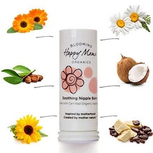 Load image into Gallery viewer, Happy Mama Organics, Soothing, Healing Relief for Sore, Cracked, Nursing Nipples. Organic, Natural Nipple Cream for Breastfeeding. Vegan, Lanolin and Beeswax Free. Safe for Baby, No Need to wash Off.