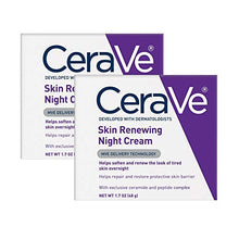 Load image into Gallery viewer, CeraVe Night Cream for Face | 2 Pack (1.7 Ounce Each) | Skin Renewing Night Cream with Hyaluronic Acid & Niacinamide | Fragrance Free