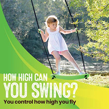 Load image into Gallery viewer, Swurfer Kick Stand Up Surfing Tree Swing Outdoor Swings for Kids Up to 150 Lbs - Hang from Up to 10 Feet High - Includes 24" SwingBoard, UV Resistant Rope, & Handles, Green