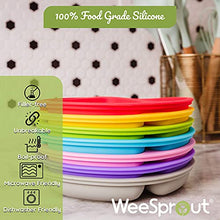 Load image into Gallery viewer, WeeSprout Suction Plates for Babies & Toddlers | 100% Silicone | Plates Stay Put with Suction Feature | Divided Design | Microwave & Dishwasher Safe | 3 Pack