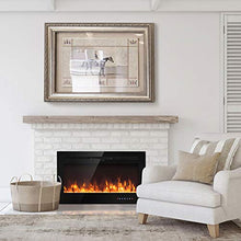 Load image into Gallery viewer, Tangkula 36" Electric Fireplace, in-Wall Recessed and Wall Mounted 750 W / 1500 W Fireplace Heater, Touch Screen Control Panel, 9 Flamer Color, Temperature Control & Timer Crystal Heater (36 inches)