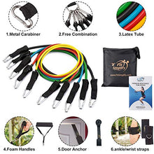 Load image into Gallery viewer, Fit Simplify Resistance Band Set 12 Pieces with Exercise Tube Bands, Door Anchor, Ankle Straps, Carry Bag and Instruction Booklet for Resistance Training, Physical Therapy, Home Workout, Yoga, Pilates
