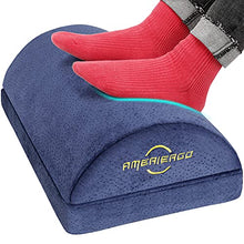 Load image into Gallery viewer, Foot Rest for Under Desk at Work, Ergonomic Memory Foam Foot Stool Cushion for Home Office, Gaming, Computer - Adjustable 2 Heights Under Desk Footrest with Breathable Washable Cover by AMERIERGO