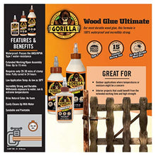 Load image into Gallery viewer, Gorilla Ultimate Waterproof Wood Glue, 8 Ounce, Natural Wood Color, (Pack of 1)
