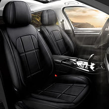 Load image into Gallery viewer, KIVAGURU Front Car Seat Covers 2 Pcs, Leather Car Seat Protectors, Universal Breathable Auto Interior Fit for Most Sedans SUV Pick-up Truck, with Backrest(Square Black)