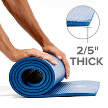 Load image into Gallery viewer, Gaiam Essentials Thick Yoga Mat Fitness & Exercise Mat With Easy-Cinch Yoga Mat Carrier Strap, Teal, 72"L X 24"W X 2/5 Inch Thick