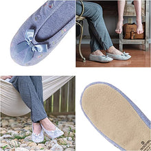 Load image into Gallery viewer, isotoner Women's Embroidered Terry Ballerina Slippers, Heather Grey, 5-6 M US