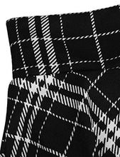 Load image into Gallery viewer, DJT FASHION Women's Casual Mini Flared Pleated Skater Skirt with Shorts Large Black Plaid