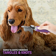 Load image into Gallery viewer, Poodle Pet Dematting Fur Rake Comb Brush Tool - with Long 2.5 Inches Steel Safety Blades for Detangling Matted or Knotted Undercoat Hair.