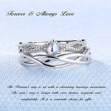 Load image into Gallery viewer, Aeici 925 Sterling Silver Engagement Wedding Band Ring for Women and Men Twisted Waterdrop Moonstone