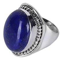 Load image into Gallery viewer, NOVICA Lapis Lazuli .925 Sterling Silver Cocktail Ring, Captivating Blue'