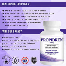 Load image into Gallery viewer, Propidren by HairGenics - DHT Blocker & Hair Growth Capsules to Prevent Hair Loss & Stimulate Hair Follicles, to Stop Hair Loss & Regrow Hair. Proprietary Anti-Hair Loss & Hair Regrowth Treatment.