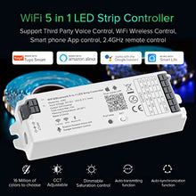 Load image into Gallery viewer, BTF-LIGHTING 5in1 WB5 2.4GHz WiFi LED Controller Compatible with Alexa Google Home Smart Life APP/Tuya Smart APP Control for Monochrome RGB RGBW WW+CW RGBCCT LED Strip Work With B1 B2 B3 B4 Panel