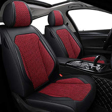 Load image into Gallery viewer, OASIS AUTO OS-006 Leather Car Seat Covers, Faux Leatherette Automotive Vehicle Cushion Cover for 5 Passenger Cars & SUV Universal Fit Set for Auto Interior Accessories Full Set (Burgundy)